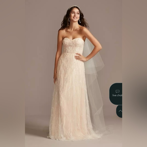 Romantic Melissa Sweet Floral Beaded Wedding Dress - Picture 4 of 8